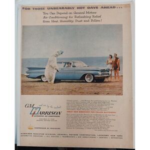 1959 Chevy Chevrolet Impala Vintage Magazine Page Poster Orange Crush GM